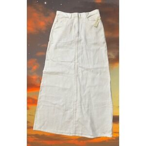 DKNY Pure Chalk White Pinstripe Maxi Skirt Size 04